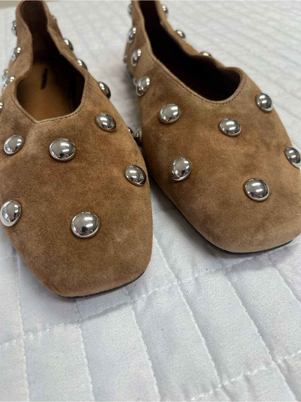 Madewell The Mylie Ballet Flat in Dried Acorn Brown Studded Size 9.5 - Picture 7 of 12